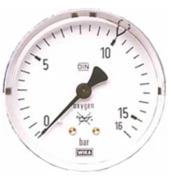ELMAG Arbeitsdruckmanometer (Sauerstoff), Ø 63mm, 0-16 Lt./Min., AG 1/4' Unten, Druckregler Zu Stahlflasche