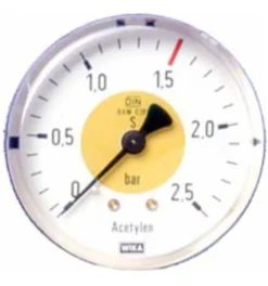 ELMAG Arbeitsdruckmanometer (Azetylen), Für Druckregler Zu Stahlflasche, 1 Stk. Packung - SB