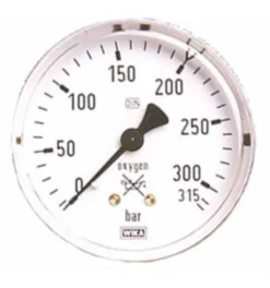 ELMAG Flaschendruckmanometer (Sauerstoff), Ø 63mm, 0-315 Bar, AG 1/4' Unten, Druckregler Zu Stahlflasche