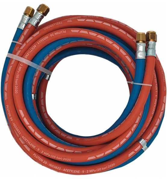 Autogengasschlauch L.5m ID 6/9mm Wandst.5/3,5mm Blau/rot 1 Autogengasschlauch L.5m ID 6/9mm Wandst.5/3,5mm Blau/rot