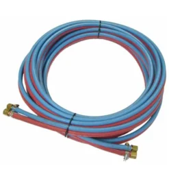 ELMAG Zwillingsschlauch-Set Inkl. Anschlüsse - 40m, Sauerstoff/Azetylen, Schlauchanschlüsse: Sauerstoff (blau/6x13mm) IG 1/4' Und Azetylen (rot/9